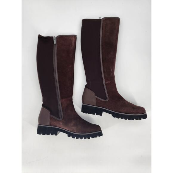 Donald Pliner Erwincs Leather Knee High Brown Boots Size 5.5 - Picture 9 of 14